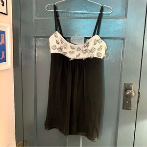 Vintage y2k Milly of New York Silk Babydoll Cocktail Dress